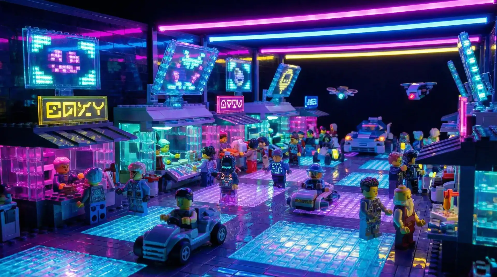 开源棋牌 积木不夜城活动广场赛博集市